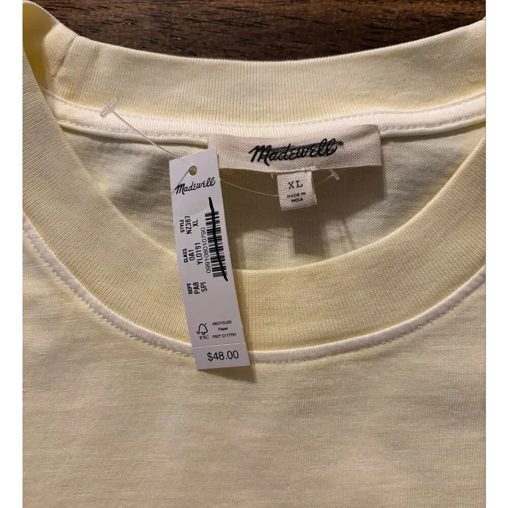 Madewell Women’s XL Boxy Crop Tee 100% Cotton Allday Jersey Oversized Relaxed - Picture 3 of 7